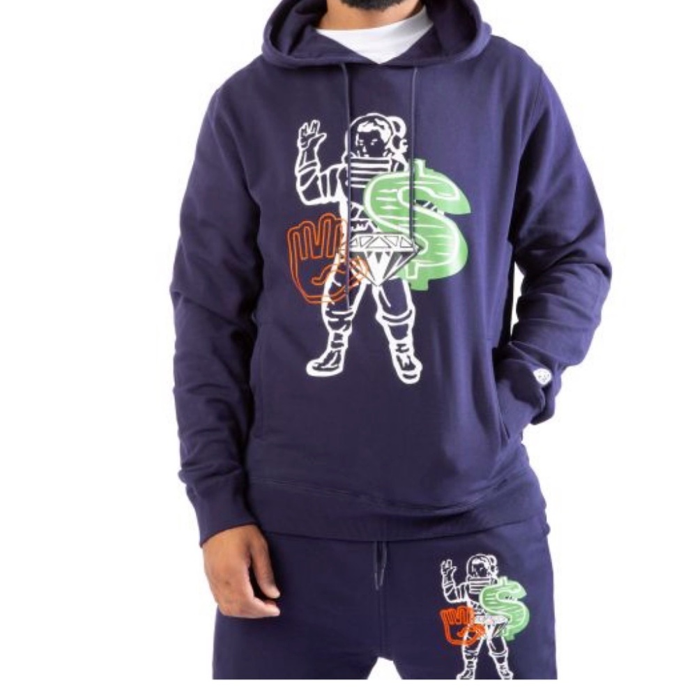 Billionaire Boys Club M Evening Blue BB Icon Hoodie Sweatshirt Pullover Hoodies - Picture 2 of 14